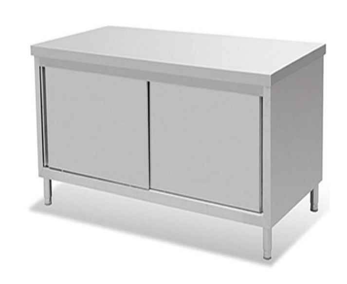 1.8x0.8x0.8 stainless steel double sliding door cabinet playing table work table