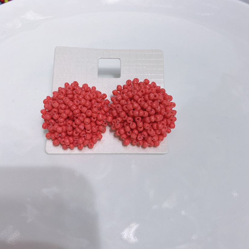 Hand-woven rice bead earrings. Dazzling earrings undefined