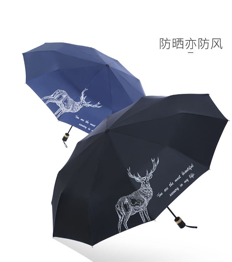 Yiwu Good Goods Longxiang Junlu Men's Temperament Business Large Rain Dual Use Vinyl Sunscreen details Picture