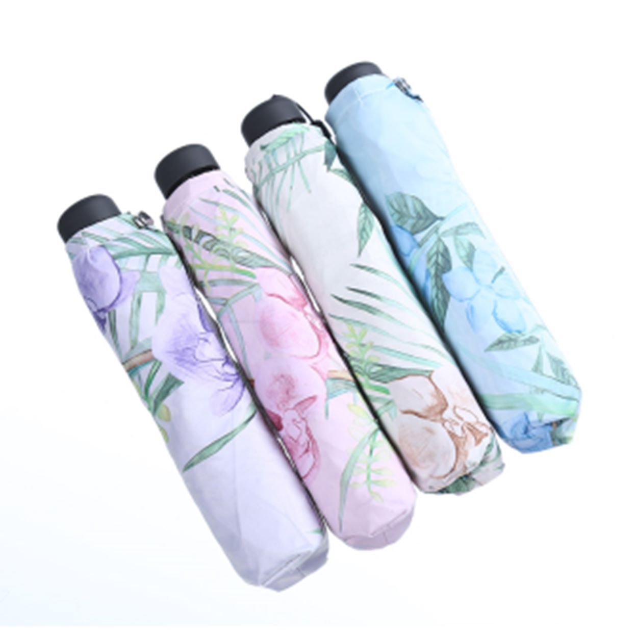 Yiwu good goods Longxiang Dieland fragrant double easy to open carbon fiber triple folding umbrella umbrella folding umbrella