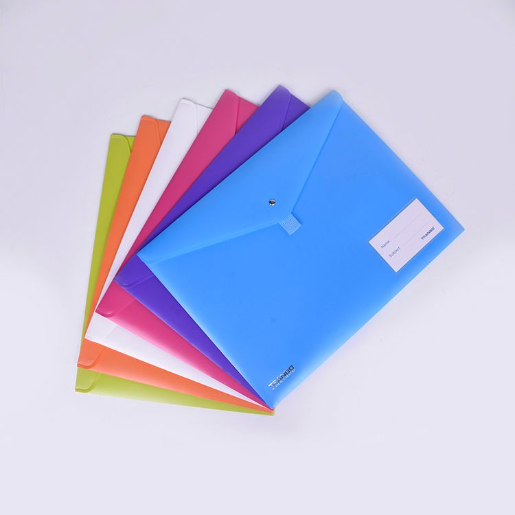 Full standard stationery TRANBO Velcro PP file bag FC double pocket information bag for office use customizable LOGO thumbnail