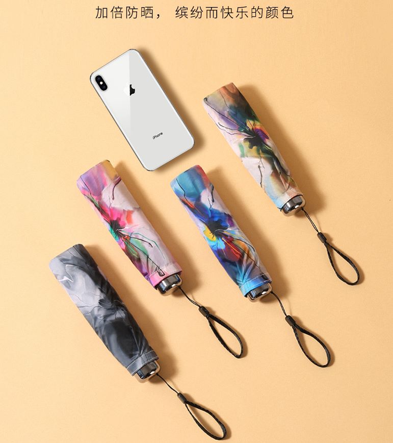Yiwu Good Goods Sun Umbrella Compact Uv Protection Portable Rain And Sun Folding Sun Umbrella