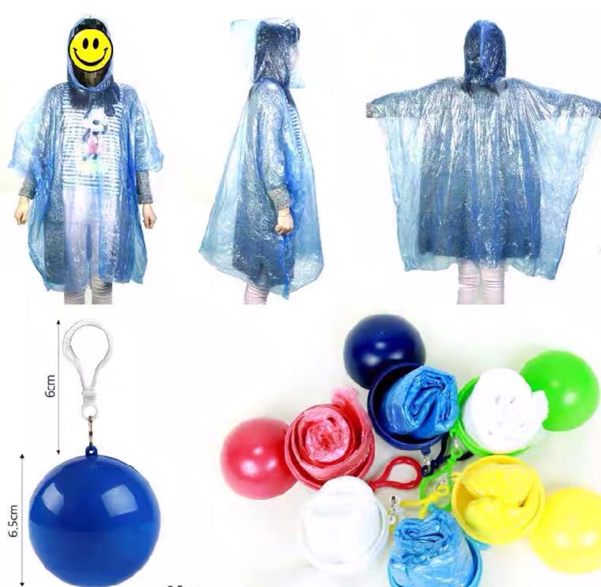 Small ball portable disposable raincoat hiking outdoor supplies bicycle poncho thumbnail
