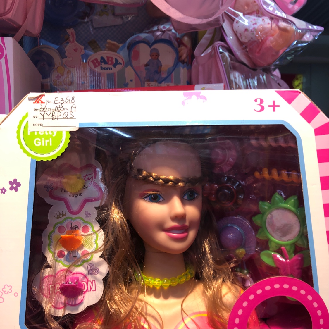 半身的模特儿套装女孩趣味的梳妆玩具开窗盒