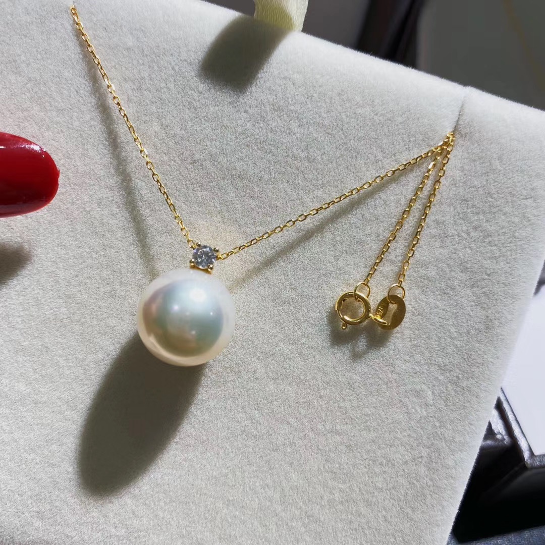 Natural Freshwater Edison Pearl 18K Necklace Light Luxury Elegant Workplace Women Match details Picture