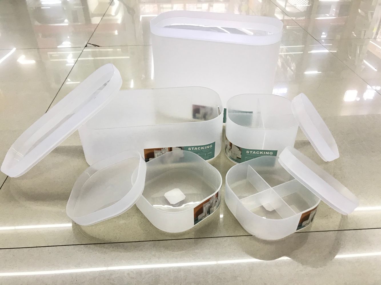 84E6215  塑料磨砂带盖防尘多款多尺寸化妆品收纳盒产品图