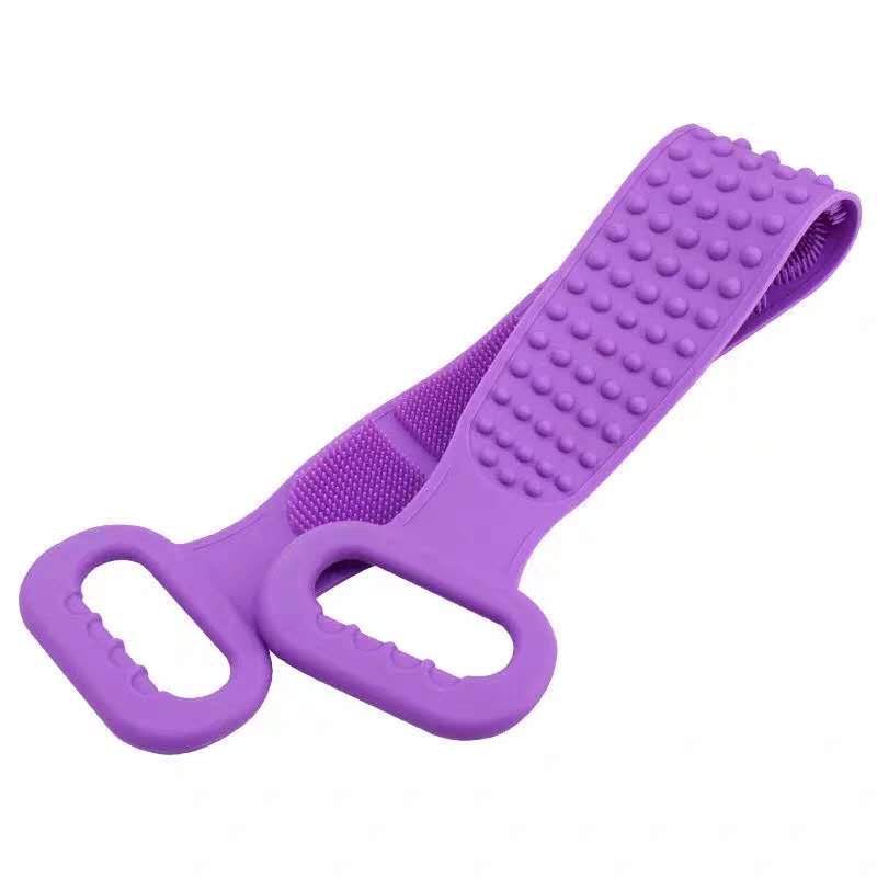 New silicone bath towel, long strip scrubbing towel, double-sided back scrubbing towel, powerful exfoliating bath brush for both men and women Specification drawing