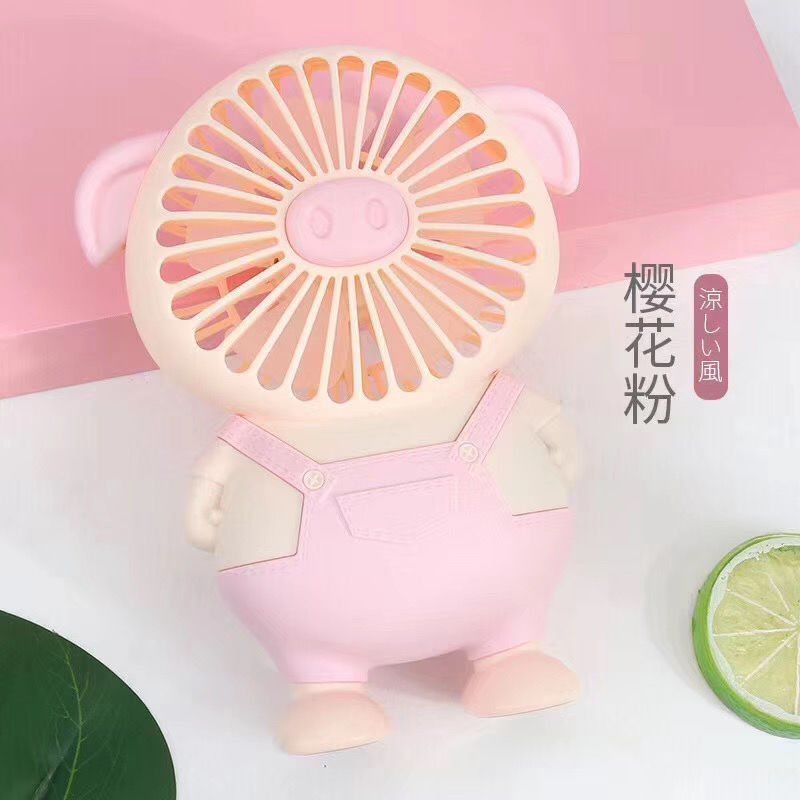 可爱超萌女生最爱小猪风扇 2档风速炫彩灯光可充电风扇详情图7
