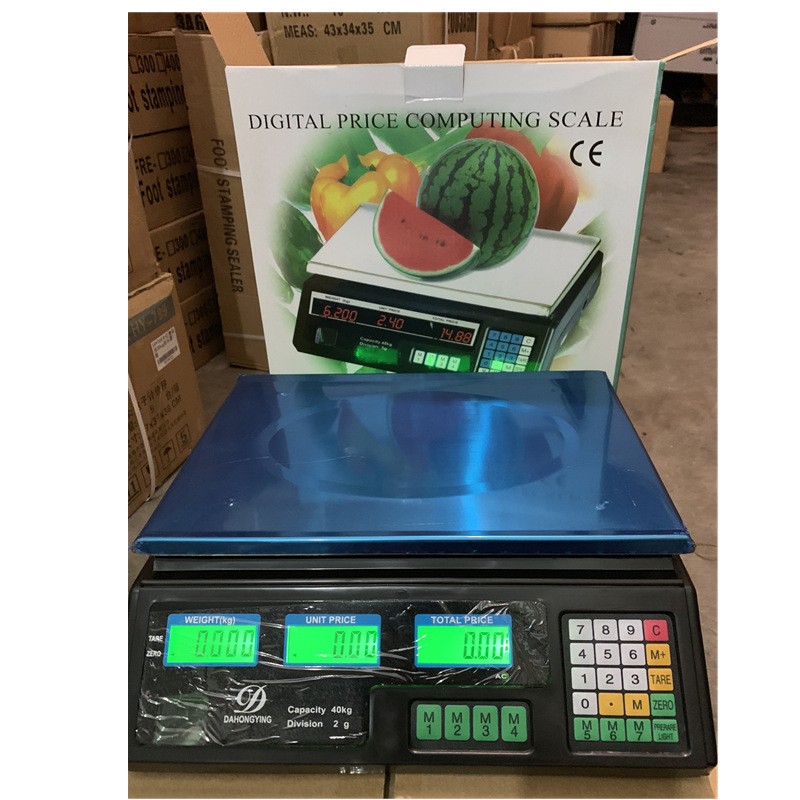卖菜电子秤40kg电子计价秤商用电子桌秤水果秤台秤英文详情图1