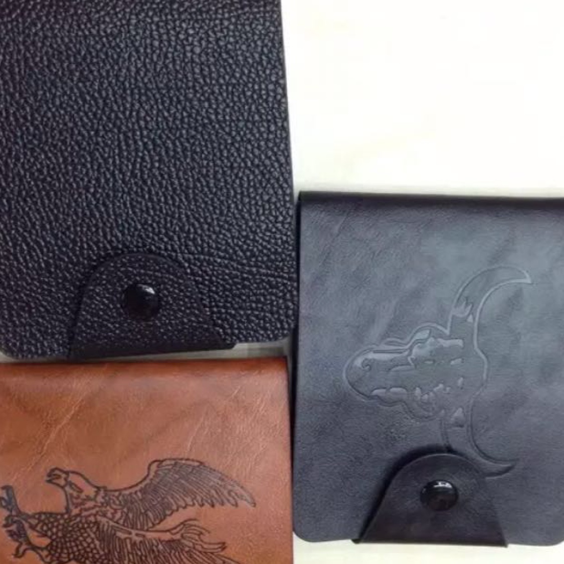 男式带扣钱包，黑色，咖啡色，图安混装