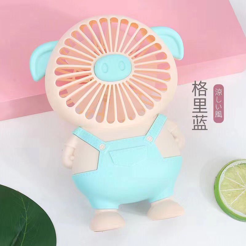 可爱超萌女生最爱小猪风扇 2档风速炫彩灯光可充电风扇详情图8
