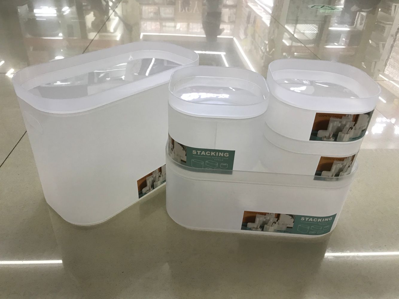 84E6215  塑料磨砂带盖防尘多款多尺寸化妆品收纳盒细节图