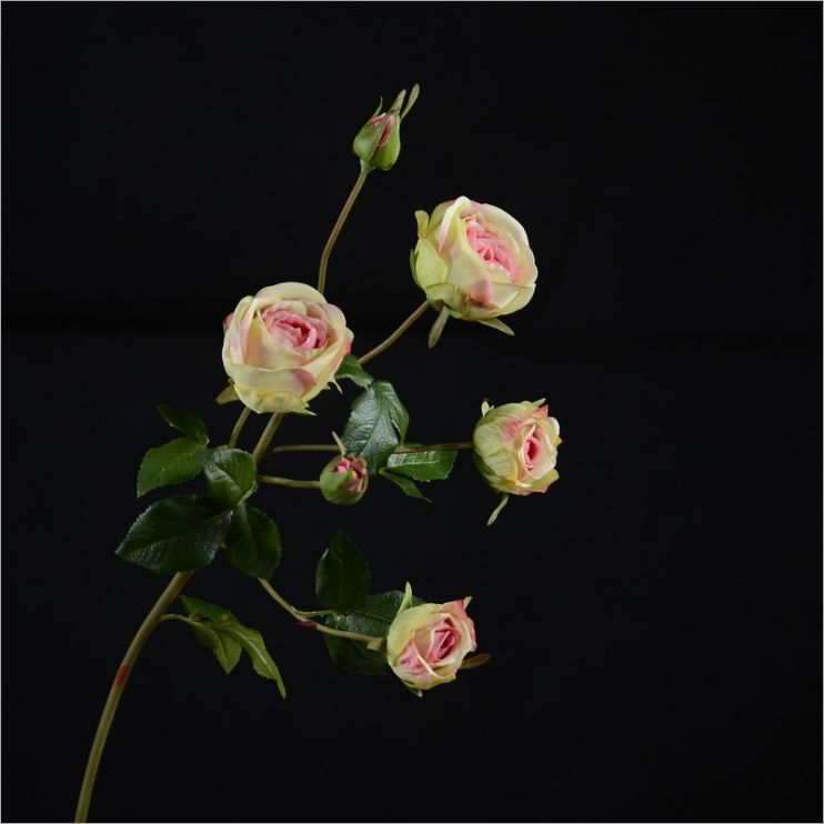 Yiwu Selection fake flower simulation flower set living room home decoration flower tea table flower simulation 6 roses