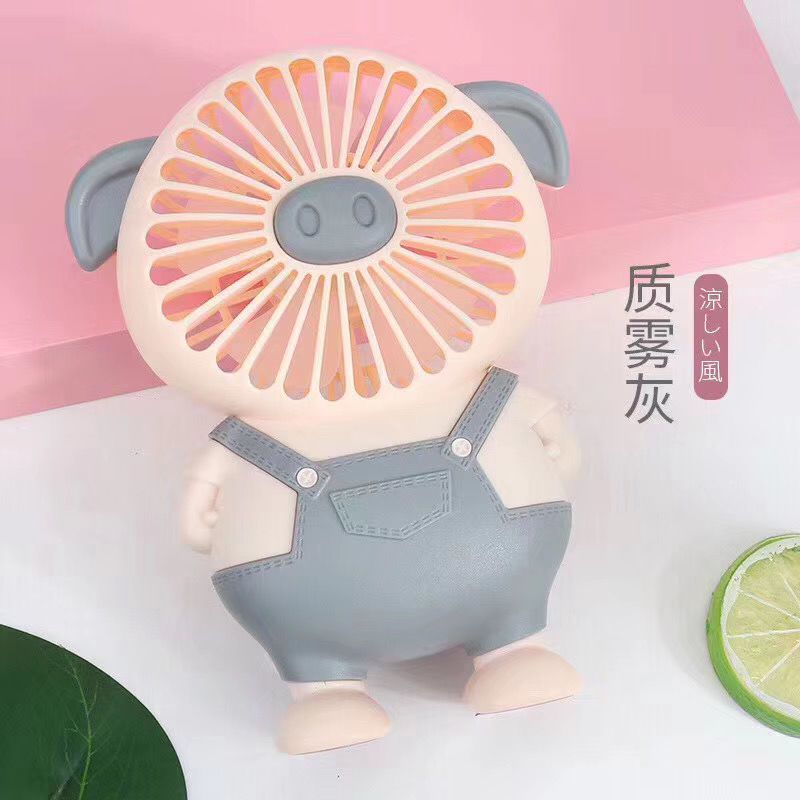 可爱超萌女生最爱小猪风扇 2档风速炫彩灯光可充电风扇详情图9