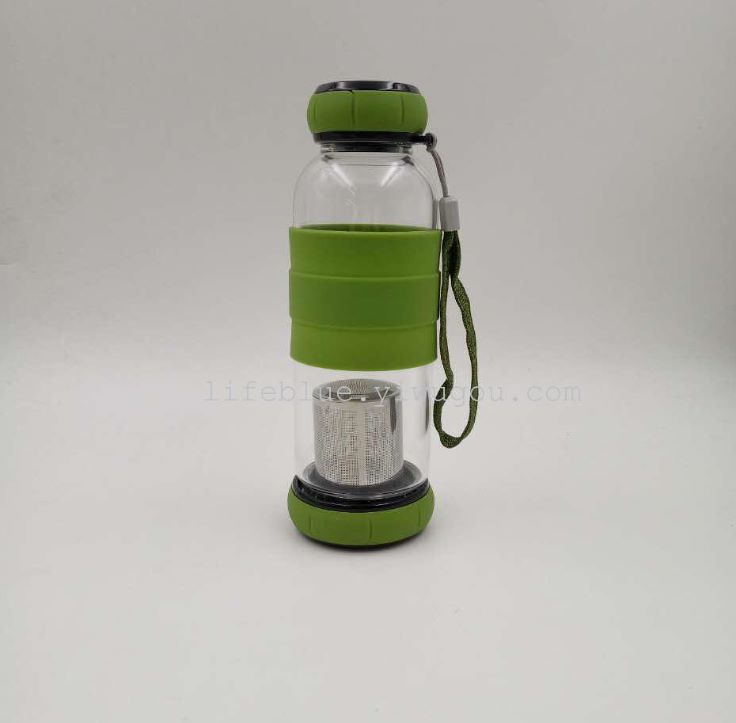 义乌好货 环保水杯南瓜杯单头大号550ML双头带茶漏