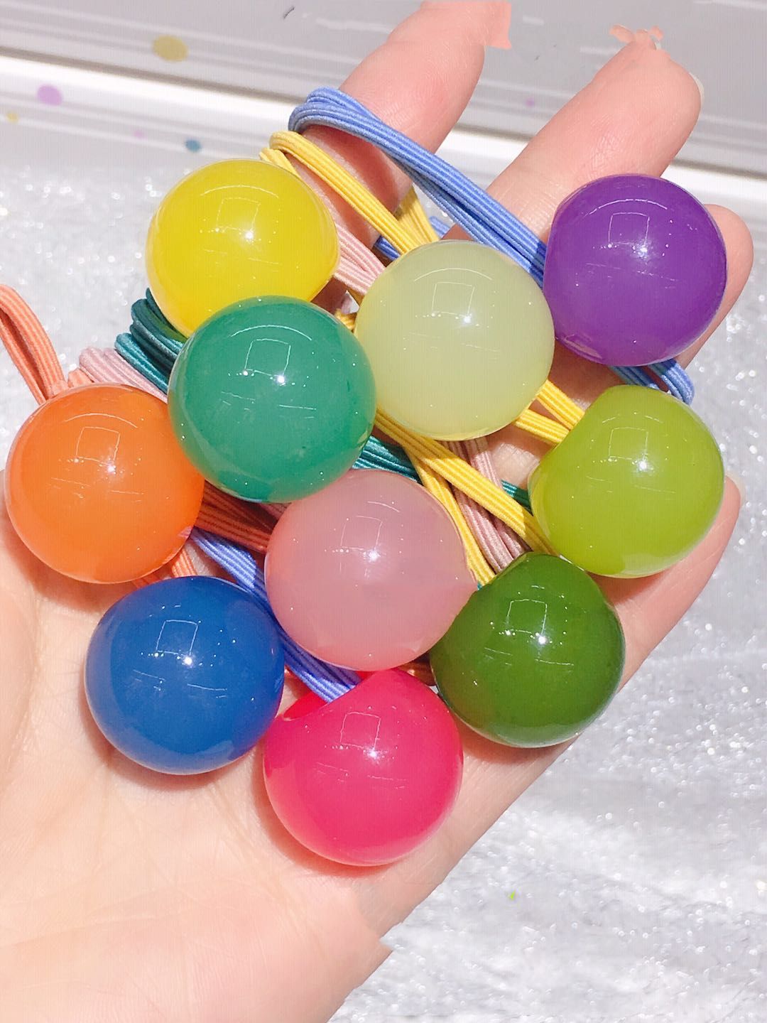 珠子皮筋发绳图