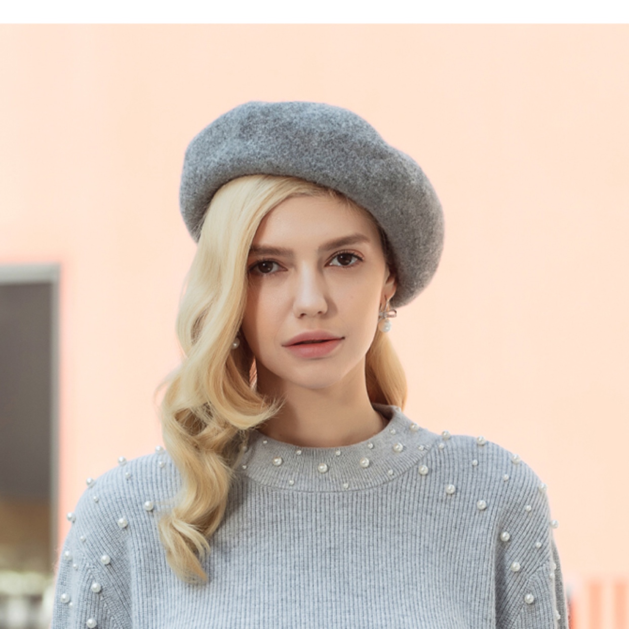 All-wool 3D felt fashion one-piece mushroom hat, winter warm hat for grandpa and grandma, one-piece hat
