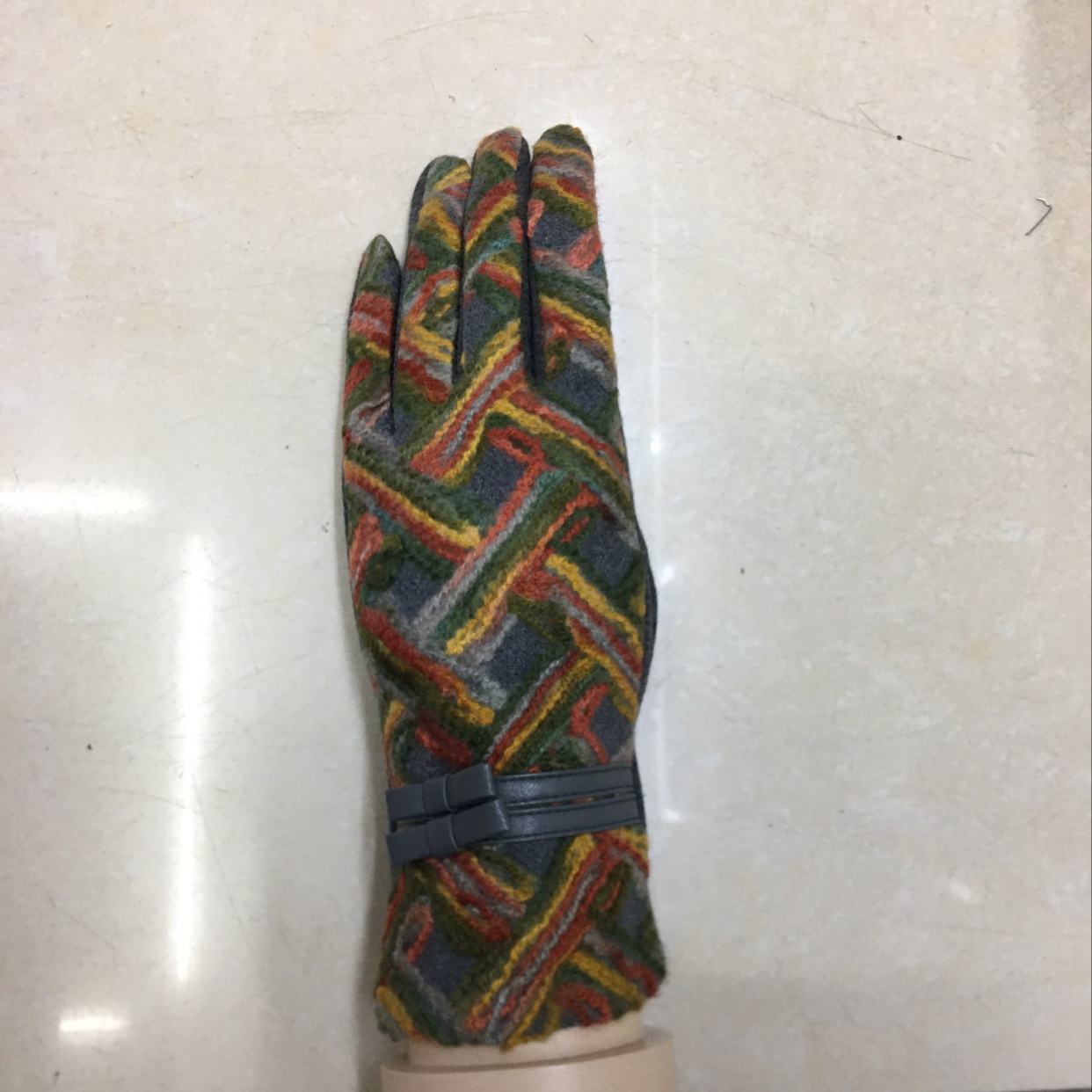 花布格子蝴蝶结