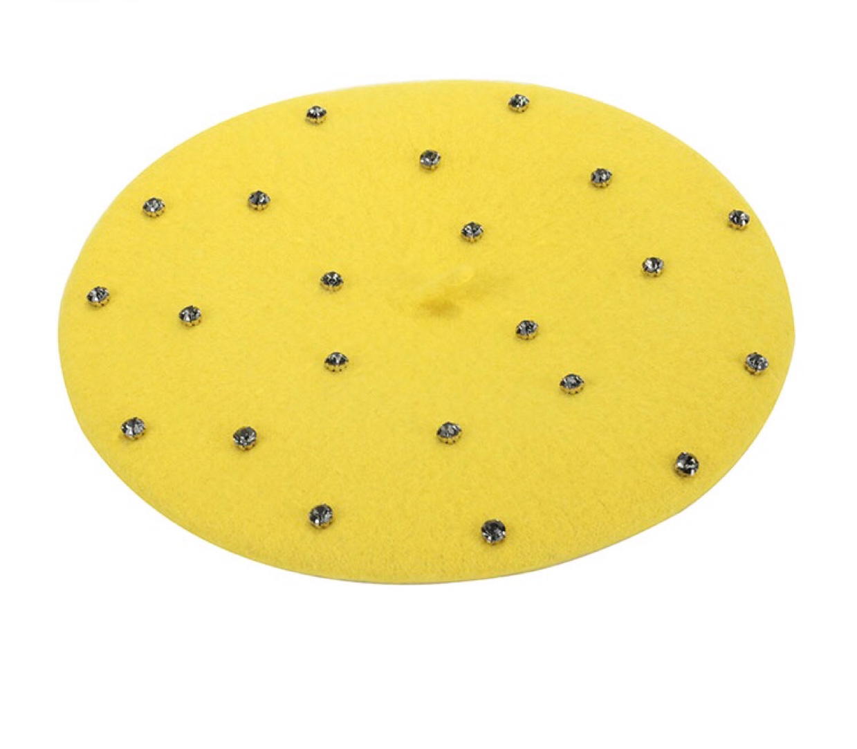 Rhinestone wool starry sky felt fashion beret hat Women's professional hat New Year style flat brim hat