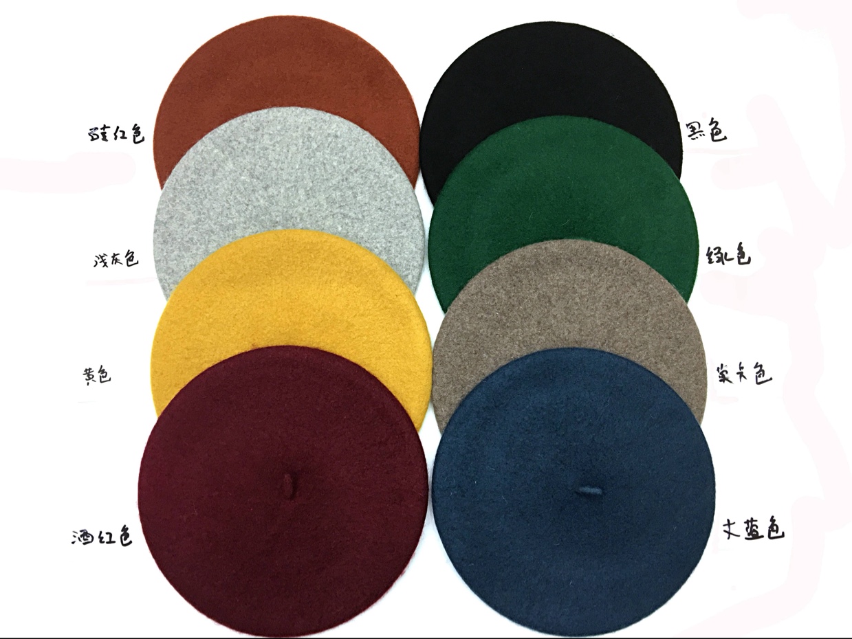 Rhinestone wool starry sky felt fashion beret hat Women's professional hat New Year style flat brim hat Application Scenario