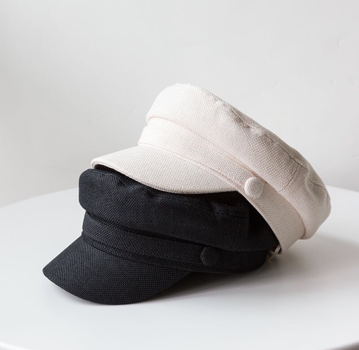 Spring and summer flax breathable sunshade sunblock cap day vintage British versatile white newsboy cap male thumbnail