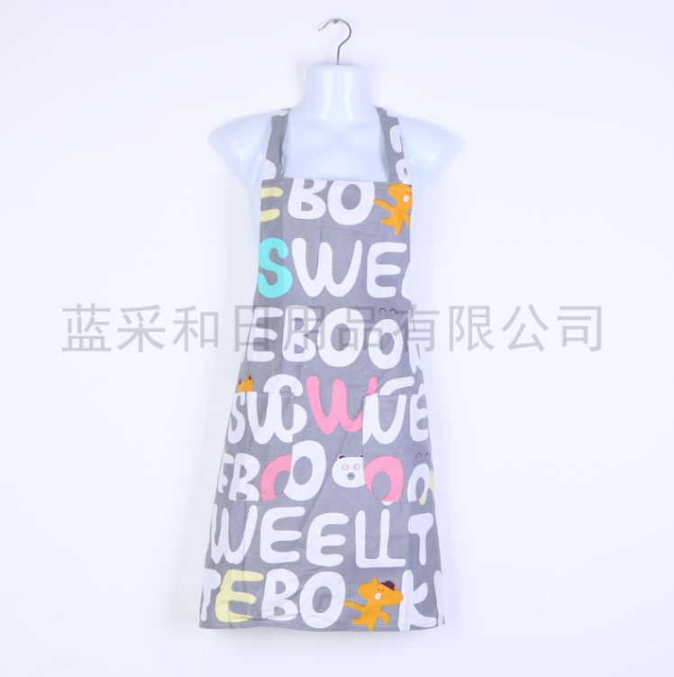 Yiwu quality kitchen apron, long-sleeved, waterproof and oil-proof, thickened, fashionable home cooking cover-up, waist wrap work clothes Specification image
