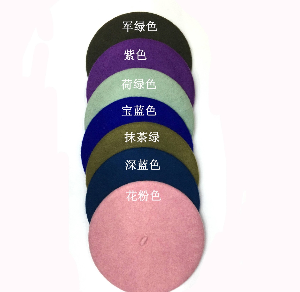 All-handmade rhinestone, agate, wool fashion, felt, beret, women's professional hat, New Year fisherman's hat undefined