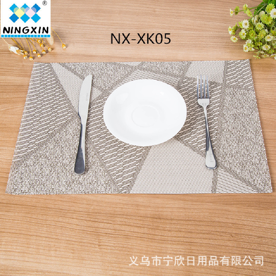 New PVC anti-slip and heat-insulating mat, European-style Western placemats, new building block jacquard placemats detail image 1