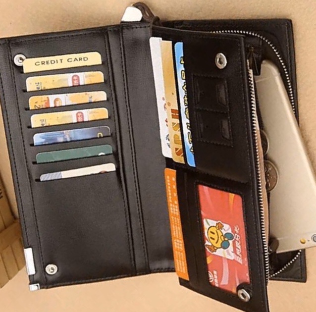 Nueva billetera con cremallera de dos plievers para hombres details Picture