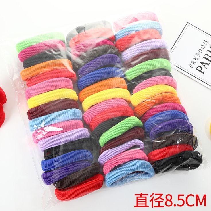 Yiwu Selection new confectionery color 48 installed thick hair ring towel ring 8.5cm Korean version of high elasticity thumbnail