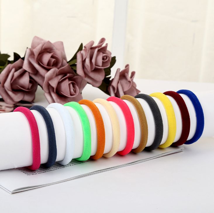 Yiwu Selection color hair ring Korean version of fashion pure color floribunds 5cm hair cord simple hair ring thumbnail
