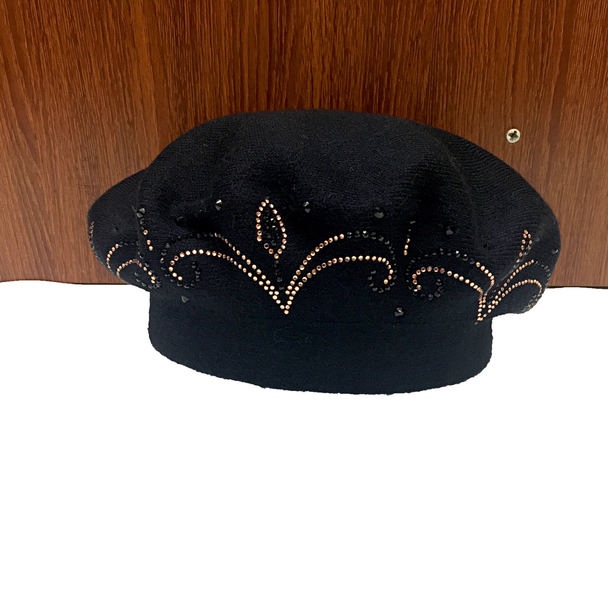 Cashmere diamond beret hats, women's fashion one-piece hats, grandpa and grandma wool hats details Picture