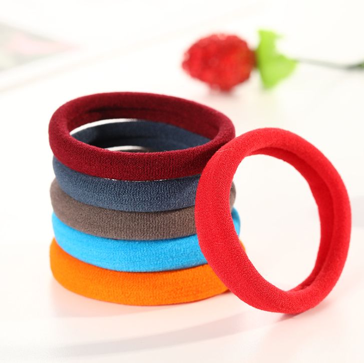 Yiwu Selection new best-selling 4cm no seams rubber band hair ring towel ring simple high stretch hair rope hair accessories thumbnail