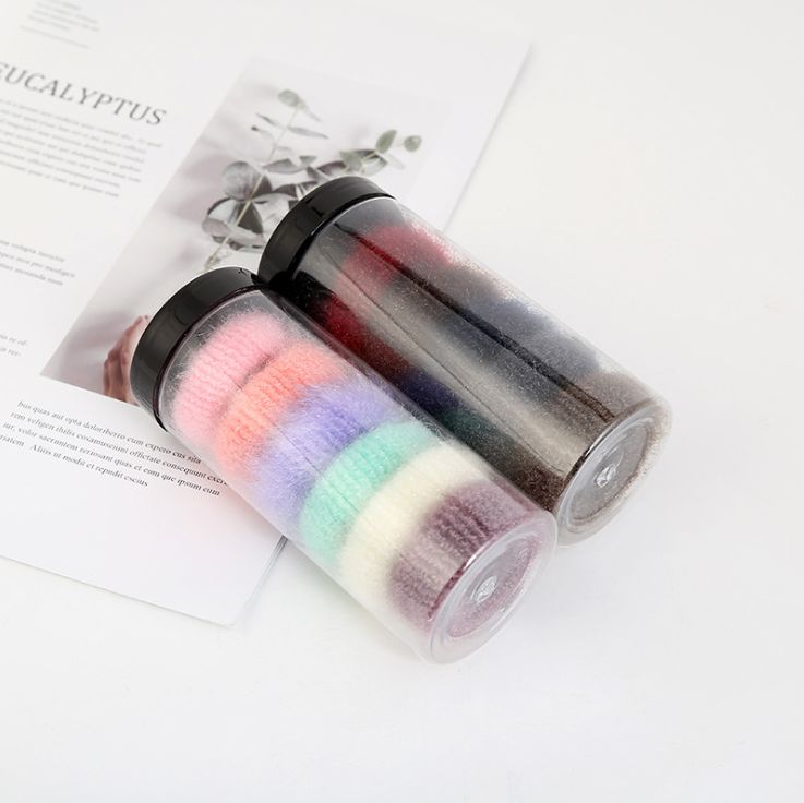 Yiwu Selection six-color box containing 4.5cm cotton yarn hair ring Korean version of high elastic candy color head rope thumbnail