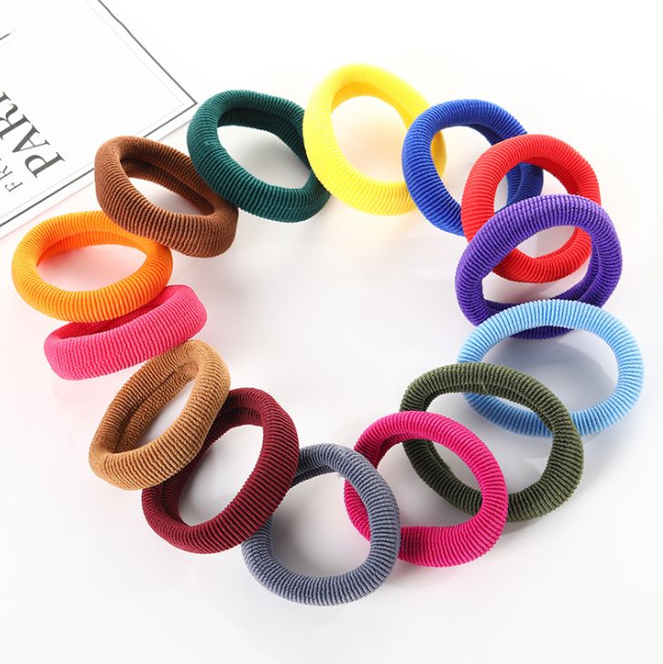 Yiwu Selection Korean version polyester thick pure color small fresh towel ring high elastic without seams hair ring hair rope thumbnail