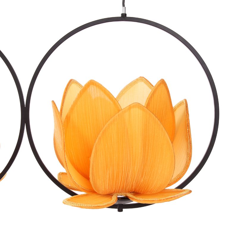 义乌好货 莲花中秋春节日布灯笼古典木制家具灯仿古吊灯图