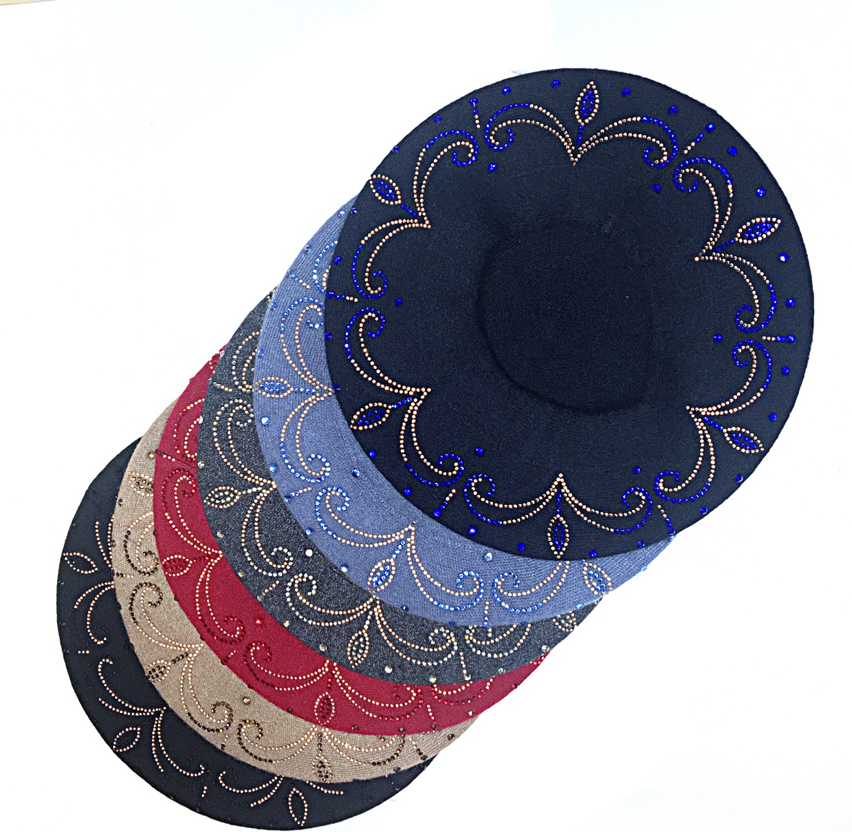 Cashmere diamond beret hats, women's fashion one-piece hats, grandpa and grandma wool hats undefined