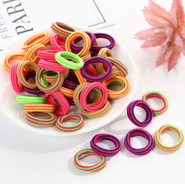 Yiwu Selection Korean version of the new fresh candy color bamboo towel ring hair cord thumbnail