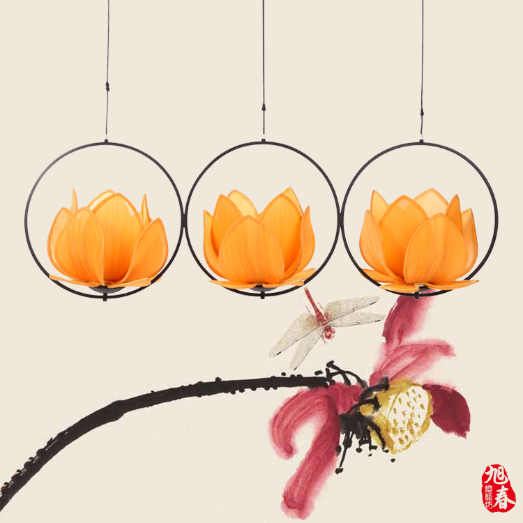 义乌好货 莲花中秋春节日布灯笼古典木制家具灯仿古吊灯详情4