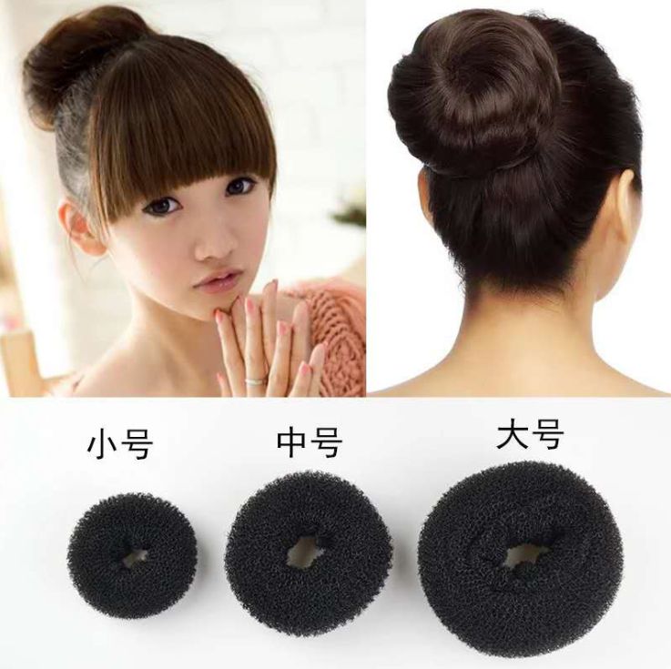 Yiwu Selection simple pure color doughnut ball hair coil hair coil, Korean version of high elastic nylon monofilament hair cord