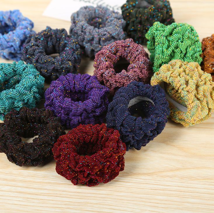 Yiwu Selection Korean version tie hair drape rubber band hair ornaments colorful silk hair ring high spring thumbnail