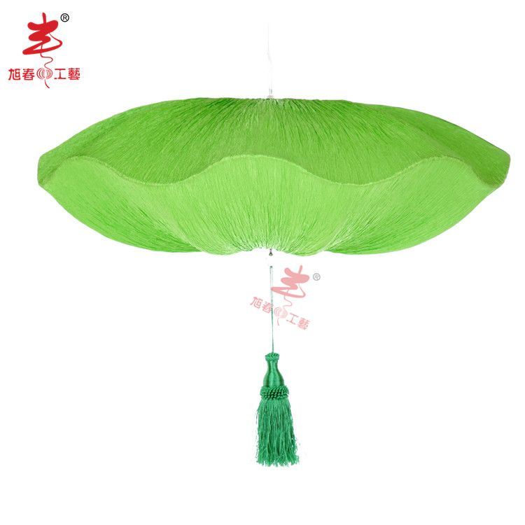义乌好货 古典装饰家居灯台灯绸布钢丝圆灯荷叶海洋布料灯