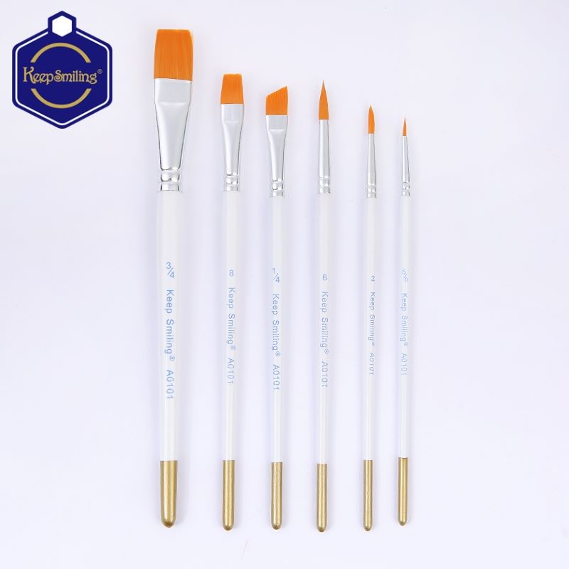 Six white rod nylon wool brushes thumbnail