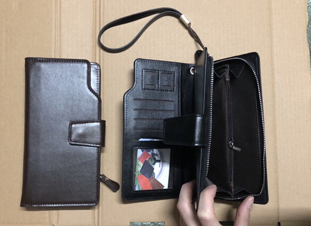 New men's two-fold folding zipper wallet