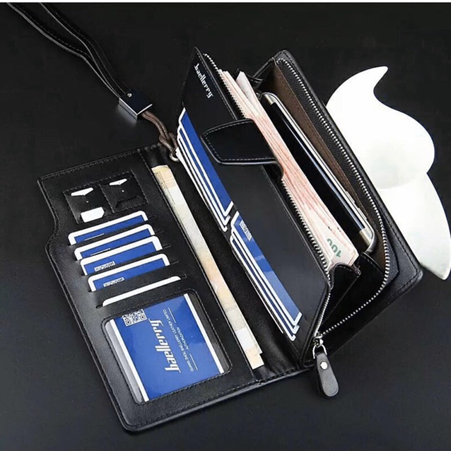 Nuevo estilo dos fold card position zipper wallet para hombres Specification image