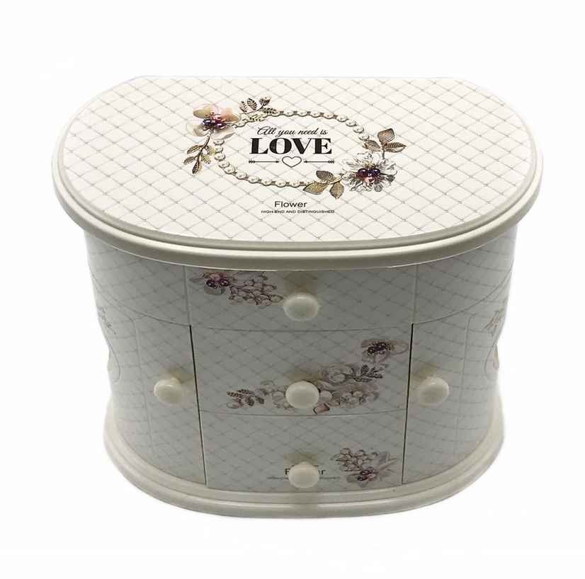 米白色love图案衣柜首饰八音盒