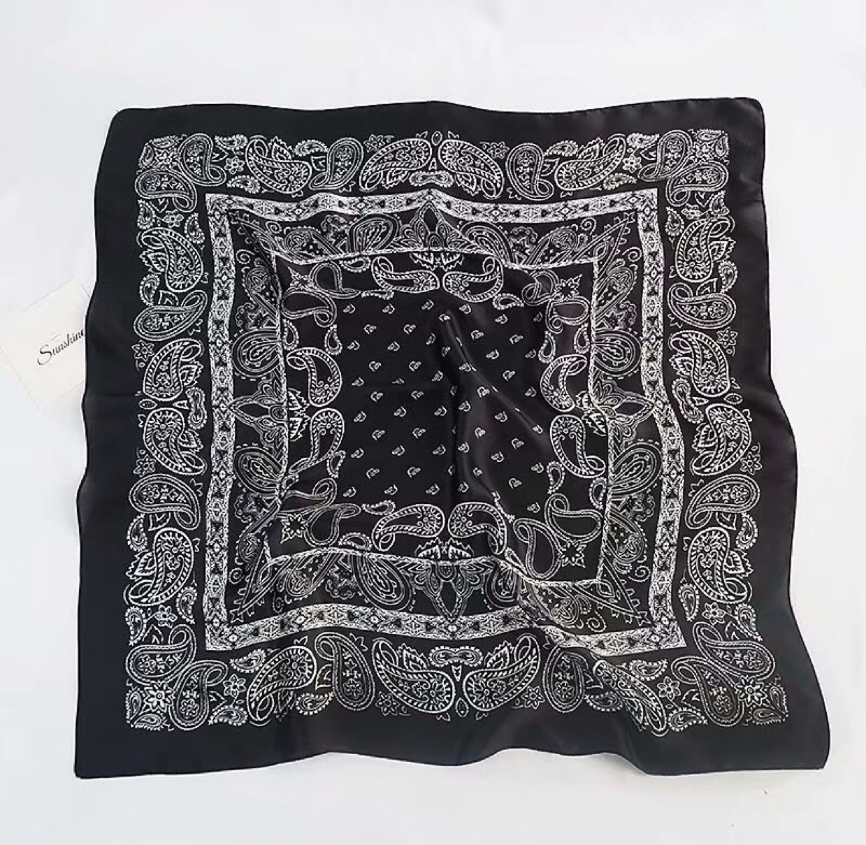 丝巾小方巾女腰果花嘻哈韩版街舞发带围巾男薄款时尚职业领巾围脖细节图