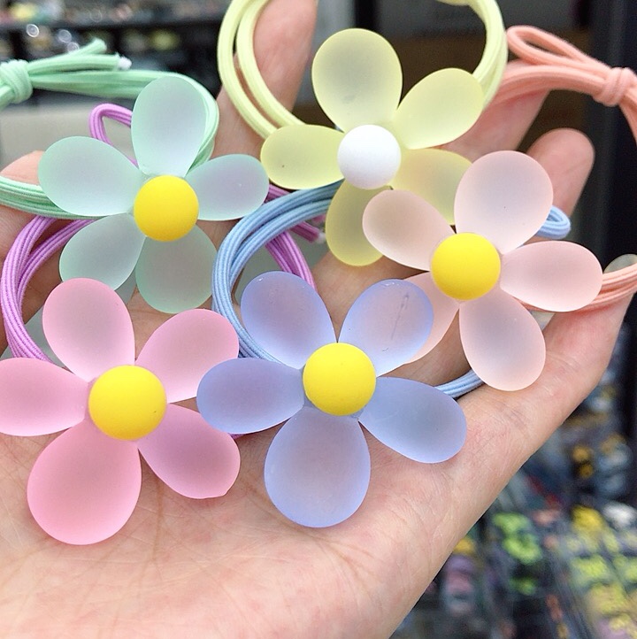 Fashion frosted flower rubber band thumbnail