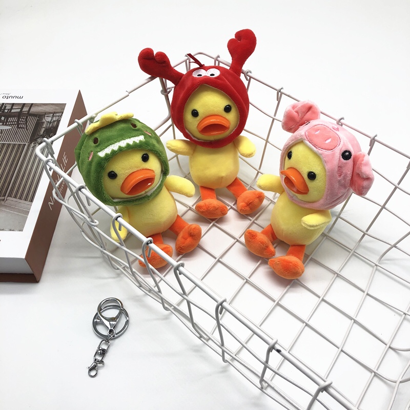 Plush toy keychain cap duck doll doll doll decoration accessories wholesale