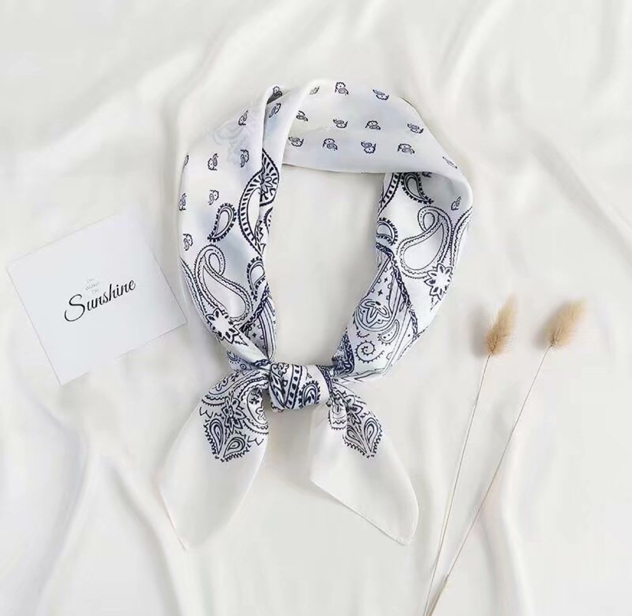 丝巾小方巾女腰果花嘻哈韩版街舞发带围巾男薄款时尚职业领巾围脖详情图6